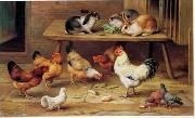 unknow artist Cocks and rabbits 130 USA oil painting artist